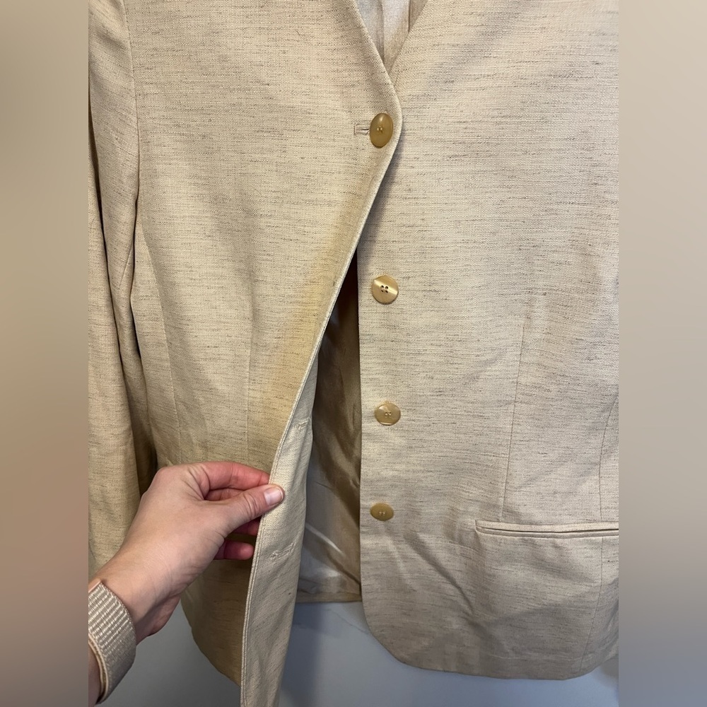 Pendleton NWT Vintage Linen Blend Petite Blazer Sz 14 in - Picture 3 of 7
